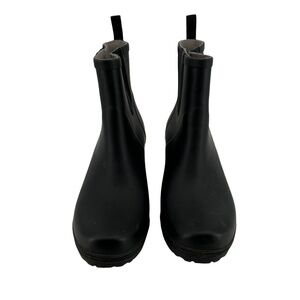 Tretorn Black Emma Wedge Heel Rain Boots Size 41 Women’s